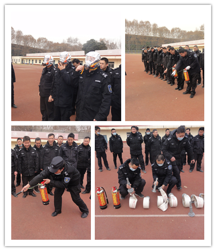 兴庆校区的校卫队员正在进行消防培训