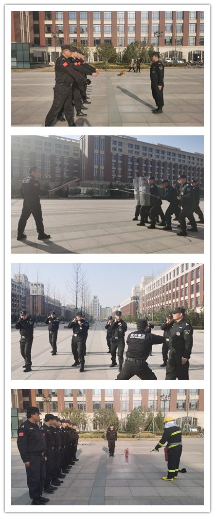 兴庆校区的校卫队员正在进行消防培训