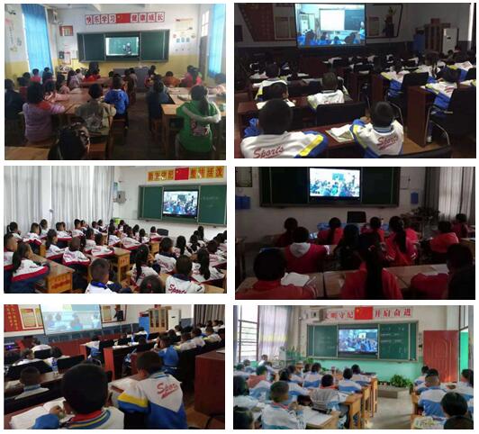 云南施甸多所小学收看直播现场